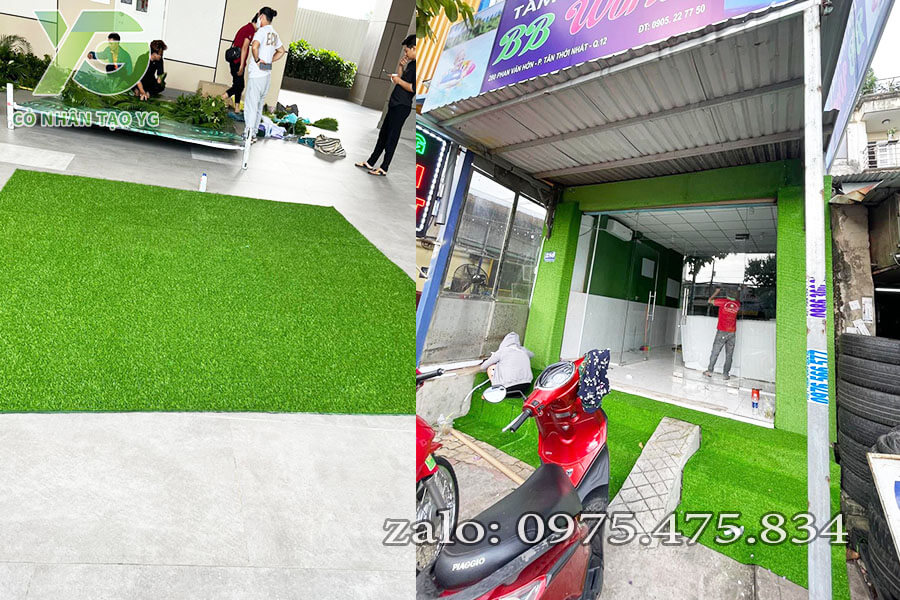 Cỏ nhân tạo sân vườn 1cm tốt