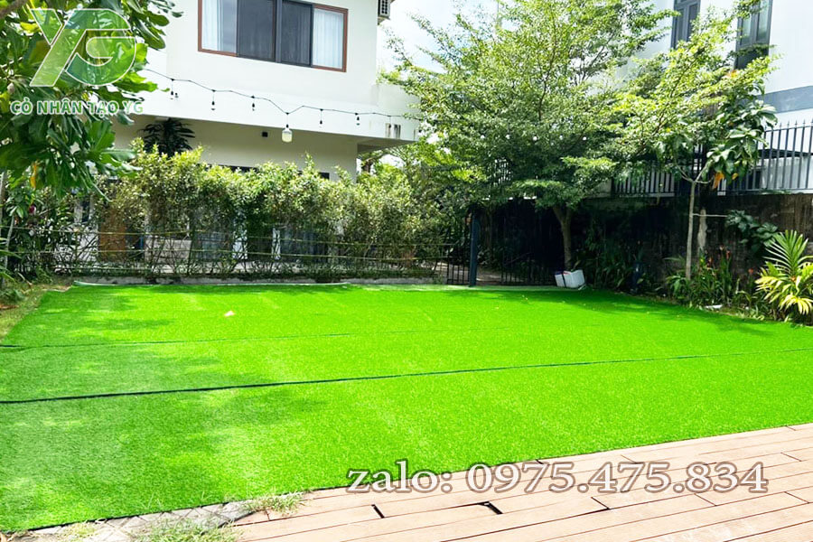 Cỏ nhân tạo sân vườn 1cm tốt