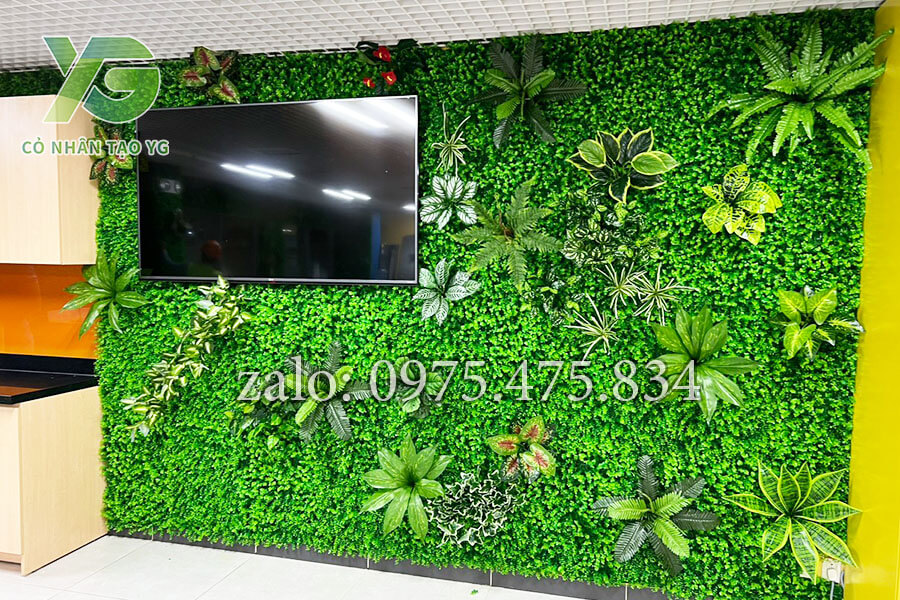 Cỏ nhân tạo dán tường đẹp rẻ