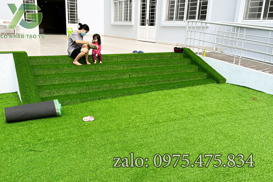 Cỏ nhân tạo sân vườn 2cm tốt