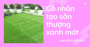 Cỏ nhân tạo sân thượng xanh mát