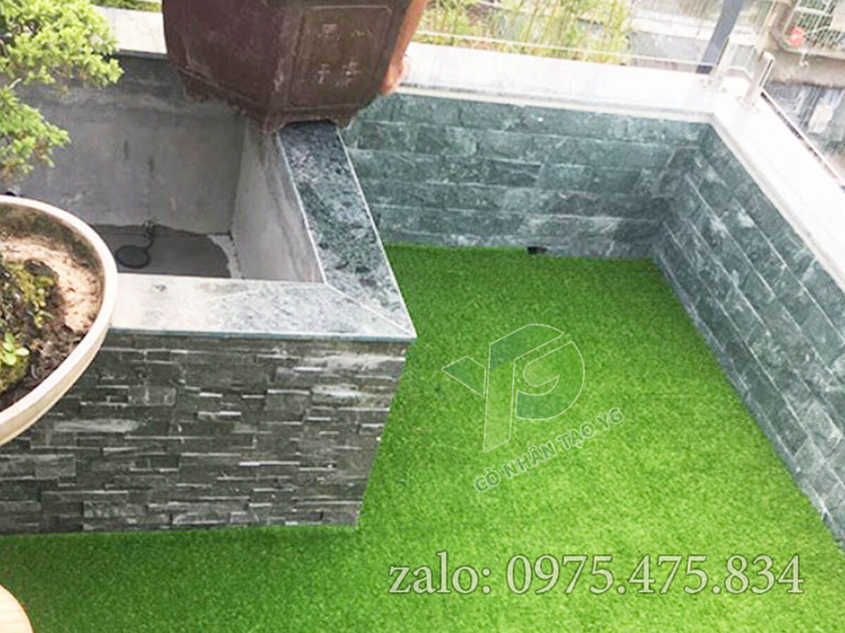 Cỏ nhân tạo sân thượng xanh mát