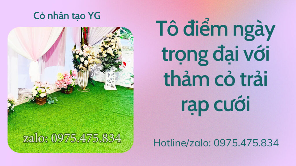 Cỏ nhân tạo trải rạp cưới