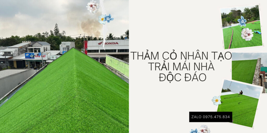 Thảm cỏ nhân tạo trải mái nhà