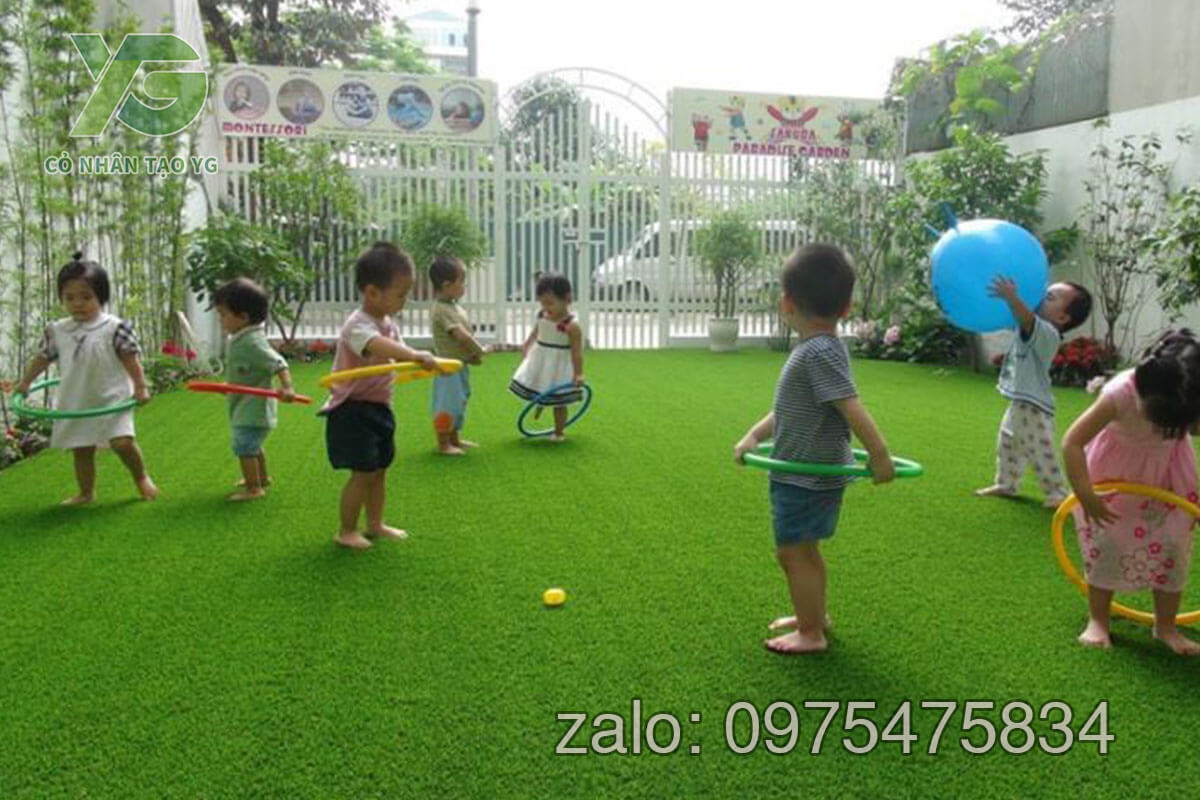 Cỏ nhân tạo trải trường mầm non 