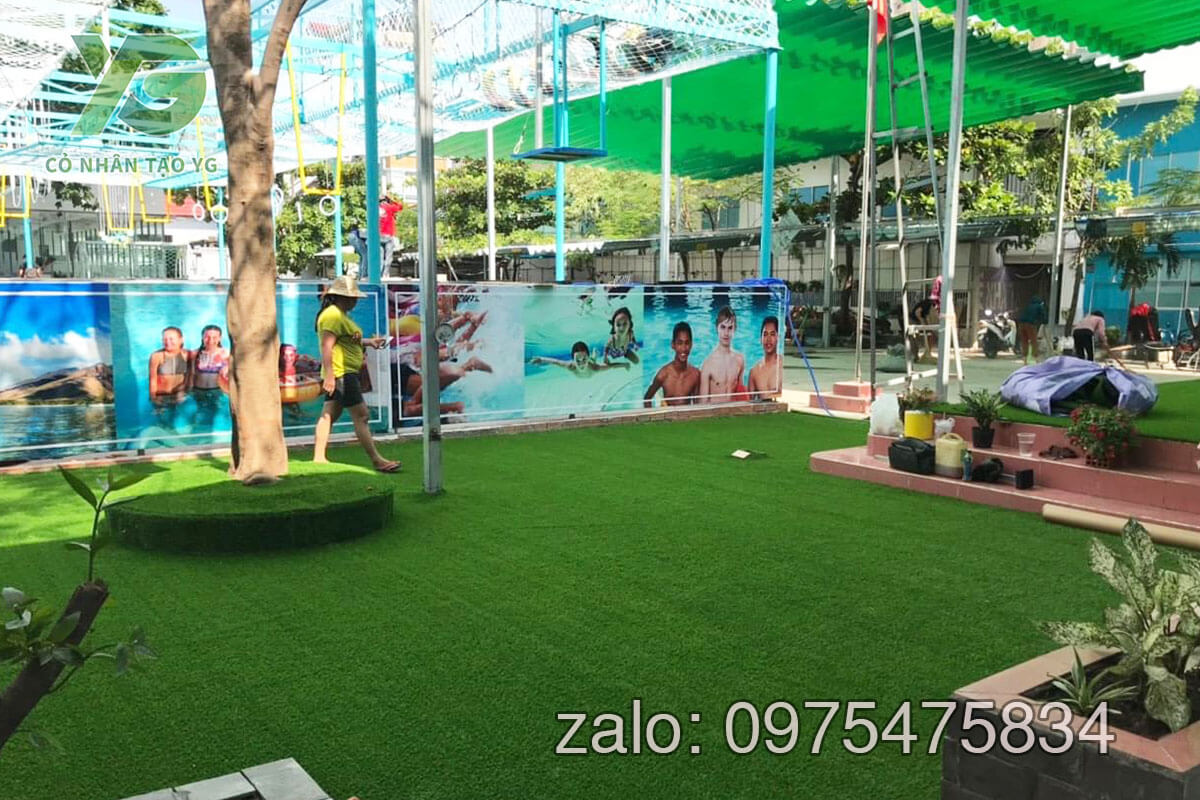 Cỏ nhân tạo trải trường mầm non 