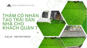 Thảm cỏ nhân tạo trải sân nhà cho khách quận 7