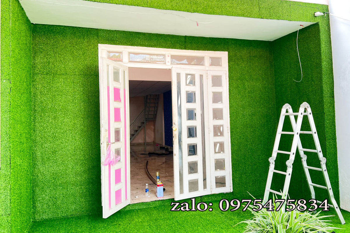 Cỏ nhân tạo dán tường