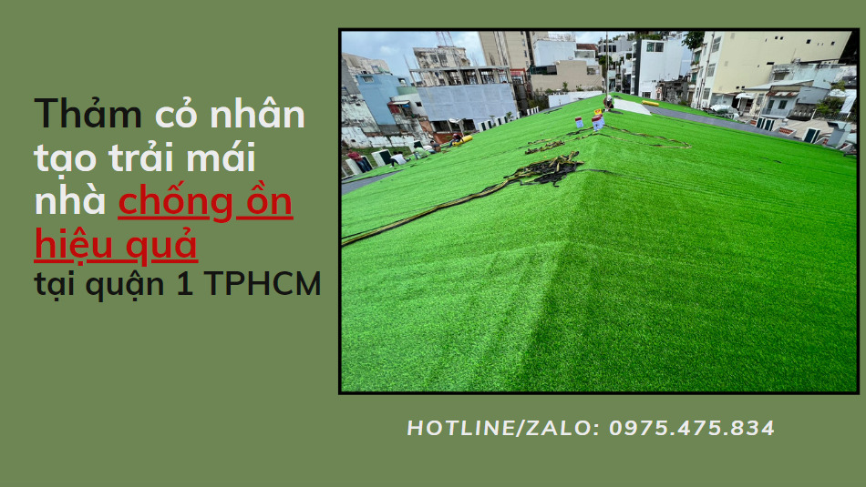 Thảm cỏ nhân tạo trải mái nhà chống ồn