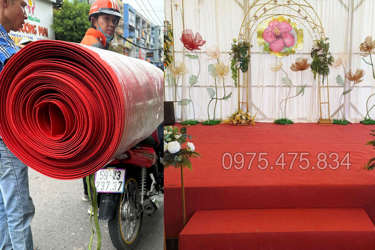 Thảm nỉ đỏ trải sàn