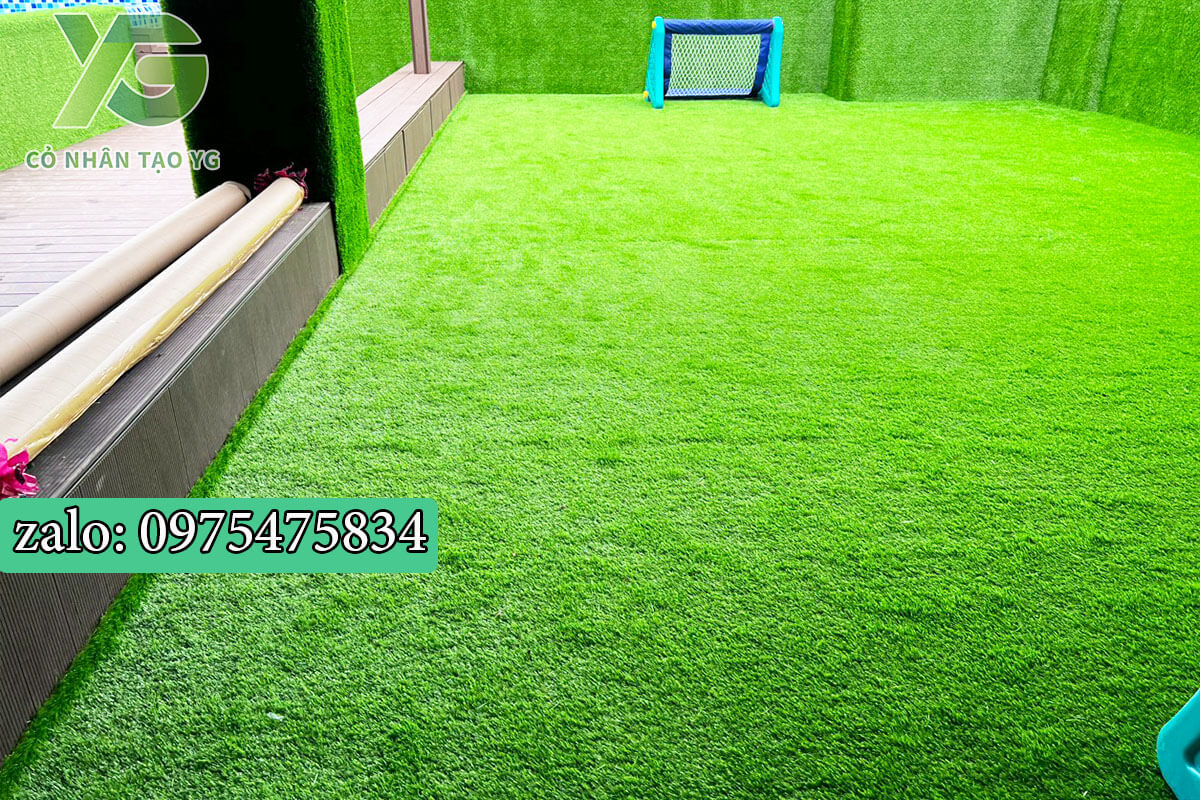 Cỏ nhân tạo 4cm cao cấp trải trường học