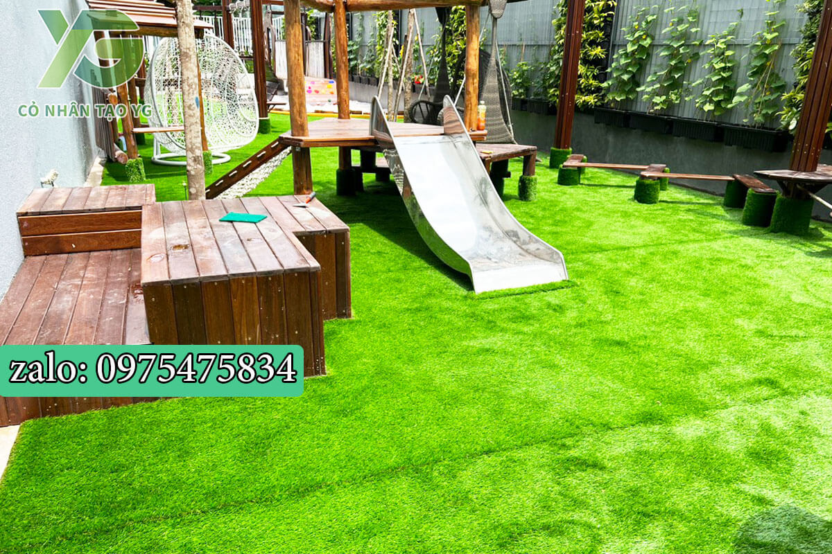 Cỏ nhân tạo 4cm cao cấp trải trường học