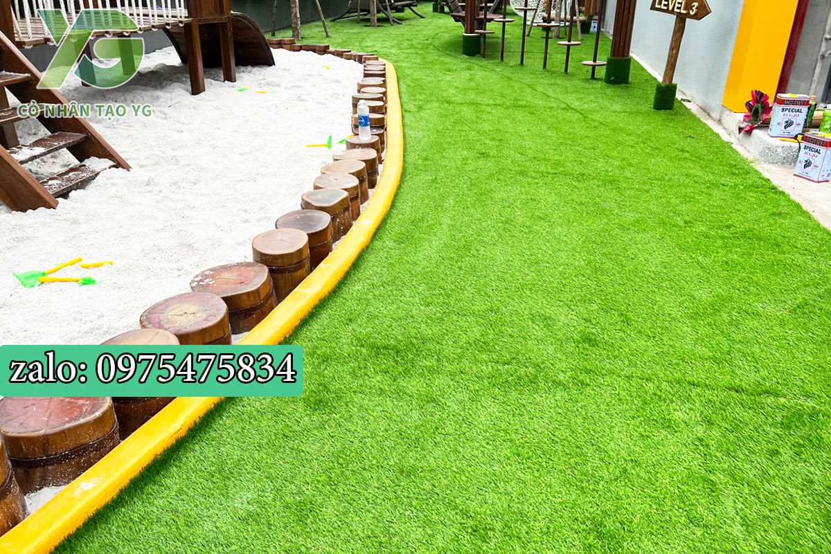 Cỏ nhân tạo 4cm cao cấp trải trường học