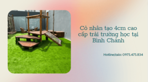Cỏ nhân tạo 4cm cao cấp trải trường học