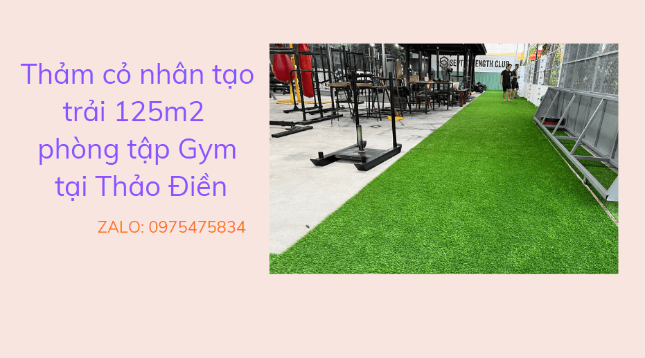 Thảm cỏ nhân tạo trải phòng tập gym