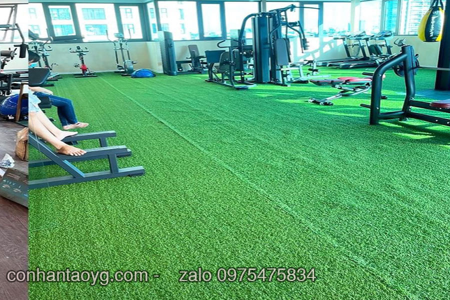 Thảm cỏ nhân tạo trải phòng Gym