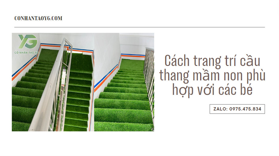 Cỏ nhân tạo trang trí cầu thang