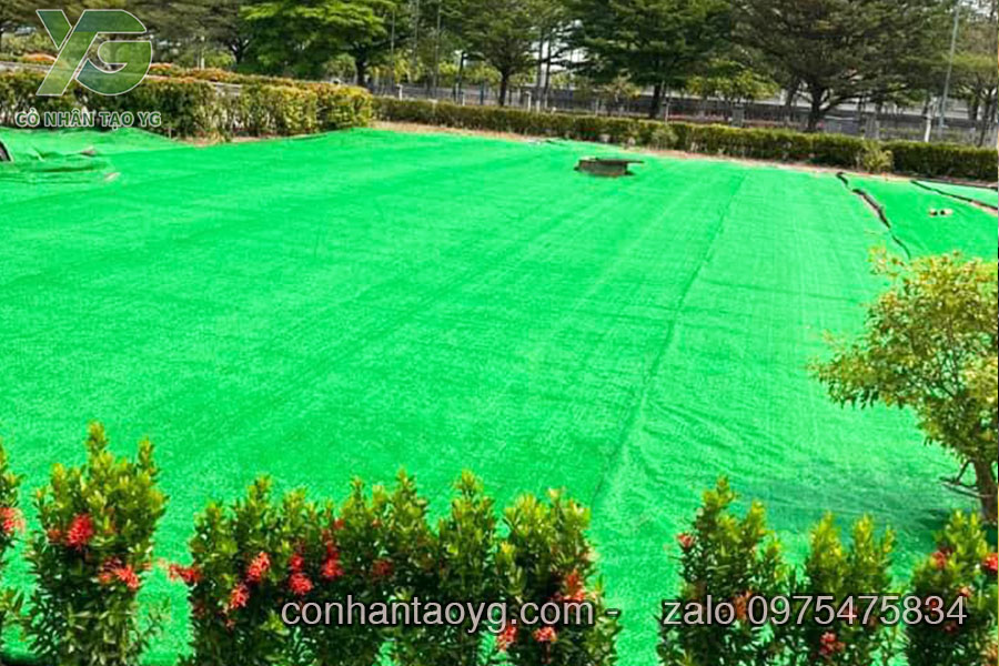 Thảm cỏ nhân tạo giá rẻ trải khu công nghiệp