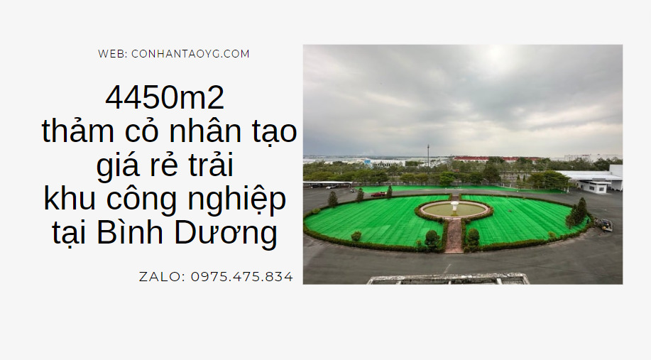 Thảm cỏ nhân tạo giá rẻ trải khu công nghiệp